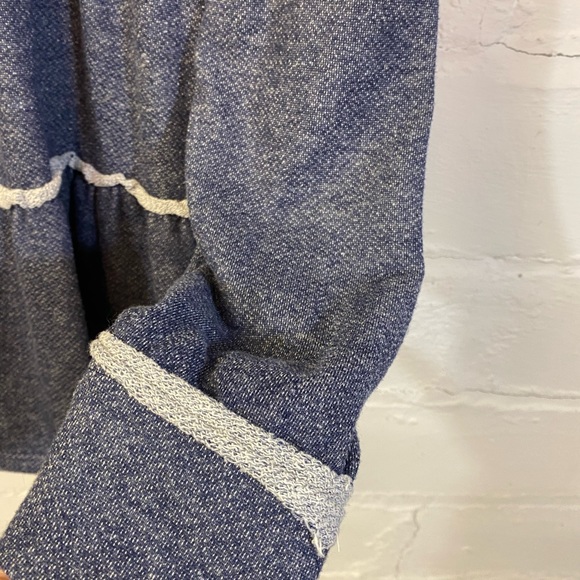 12PM by Monday Ami Womens Swing Zip Up Hoodie Cotton Denim Look Sweatshirt - Picture 8 of 12